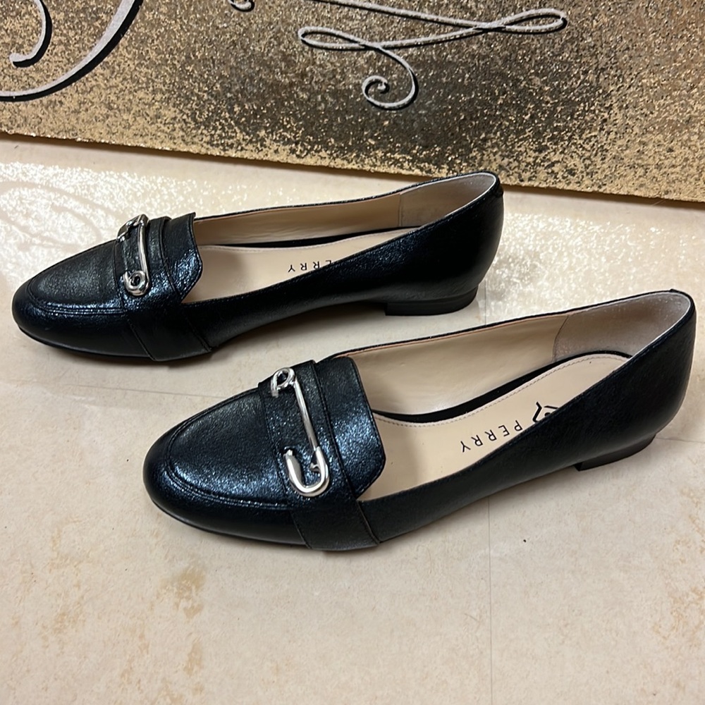 Katy Perry Black Silver The Pinz Slipper Loafer Flats,‎ size 7 - Picture 3 of 15